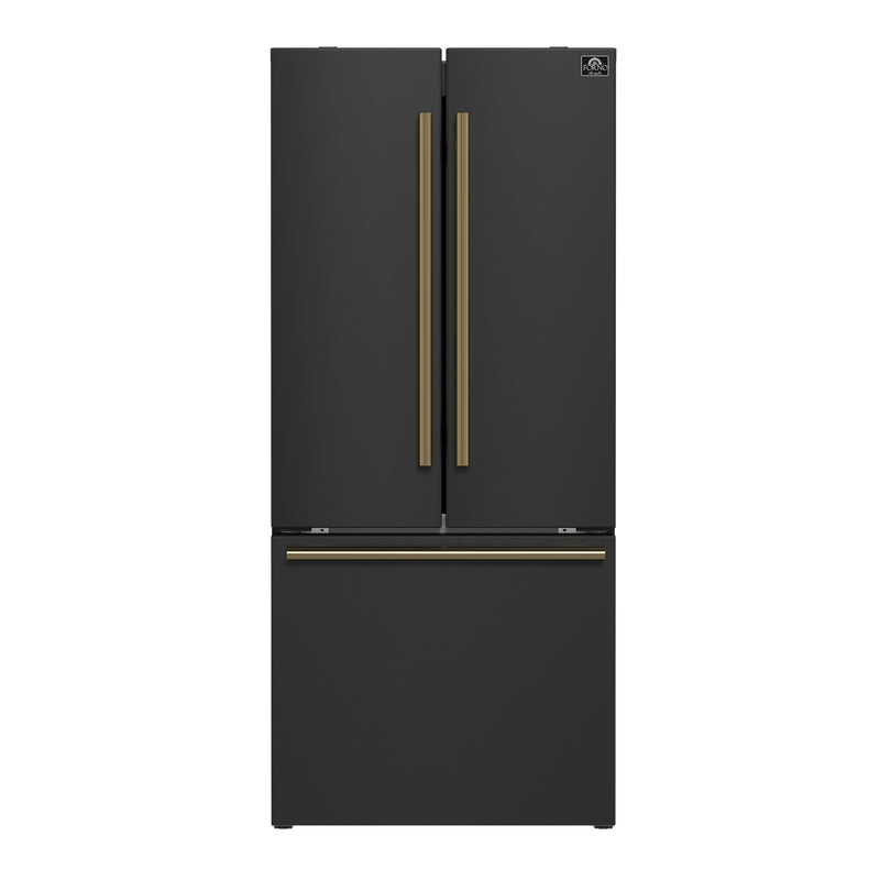 Load image into Gallery viewer, Forno Gallipoli Espresso 30-Inch Black French Door Refrigerator, Bottom Freezer, 17.5 Cu. Ft., No Frost, Ice Maker

