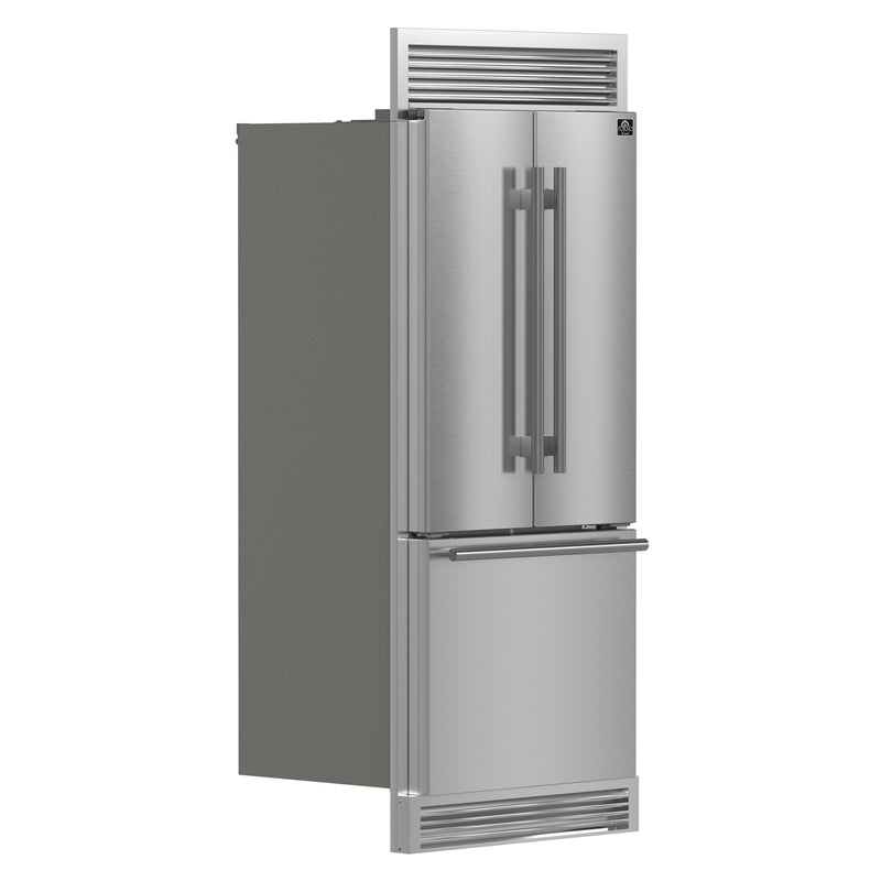 Load image into Gallery viewer, Forno Gallipoli 30-Inch French Door Refrigerator, 17.5 cu.ft Capacity, Decorative Grill, 34-Inch Width, Stainless Steel, No Frost Technology, Energy Efficient

