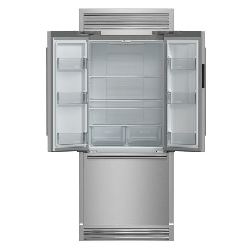 Load image into Gallery viewer, Forno Gallipoli 30-Inch French Door Refrigerator, 17.5 cu.ft Capacity, Decorative Grill, 34-Inch Width, Stainless Steel, No Frost Technology, Energy Efficient

