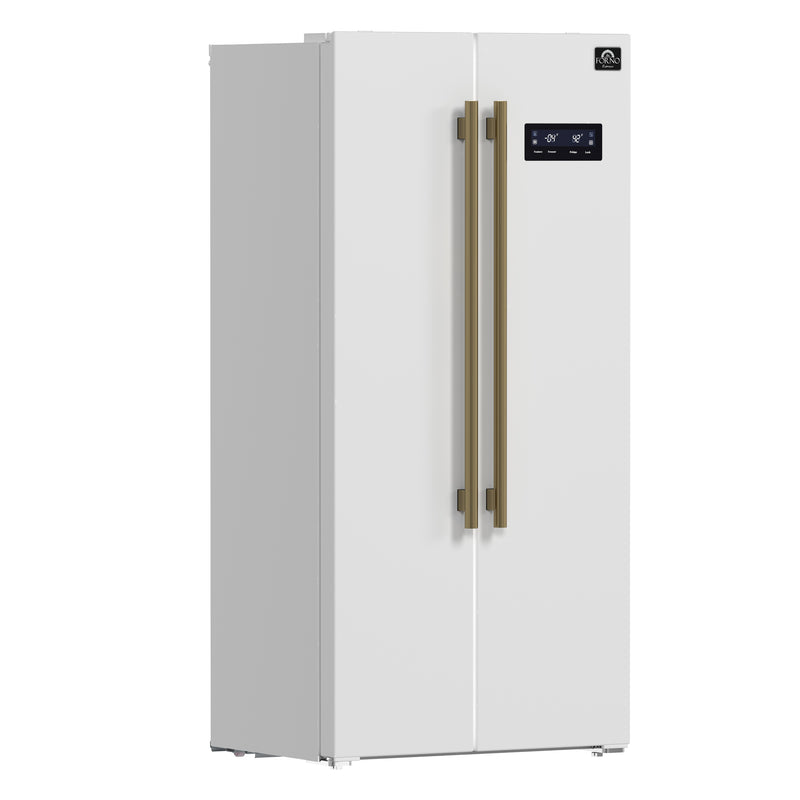 Load image into Gallery viewer, Forno Salerno Espresso 33-Inch White Side-by-Side Refrigerator, 15.6 Cu. Ft., Energy-Efficient, No Frost, Modern Design
