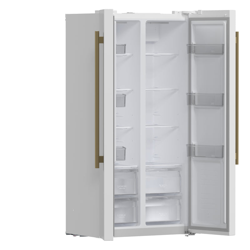 Load image into Gallery viewer, Forno Salerno Espresso 33-Inch White Side-by-Side Refrigerator, 15.6 Cu. Ft., Energy-Efficient, No Frost, Modern Design
