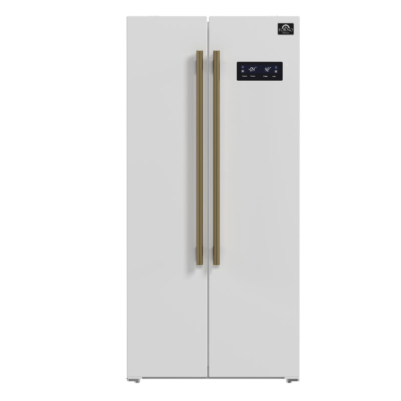 Load image into Gallery viewer, Forno Salerno Espresso 33-Inch White Side-by-Side Refrigerator, 15.6 Cu. Ft., Energy-Efficient, No Frost, Modern Design
