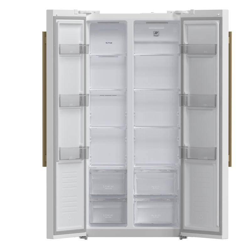 Load image into Gallery viewer, Forno Salerno Espresso 33-Inch White Side-by-Side Refrigerator, 15.6 Cu. Ft., Energy-Efficient, No Frost, Modern Design
