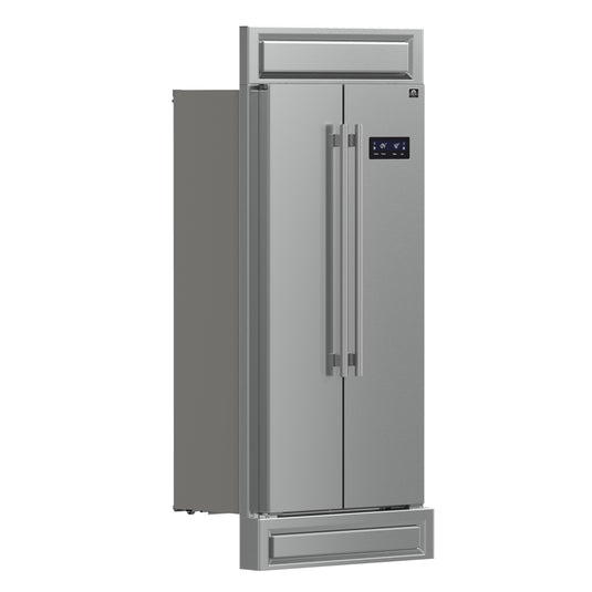 Forno Salerno 37-Inch Built-In Stainless Steel Refrigerator, 15.6 cu.ft, Modern Decorative Grill, ENERGY STAR Certified