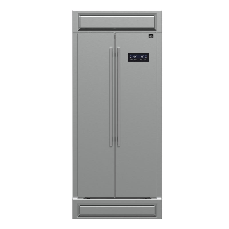 Load image into Gallery viewer, Forno Salerno 37-Inch Built-In Stainless Steel Refrigerator, 15.6 cu.ft, Modern Decorative Grill, ENERGY STAR Certified
