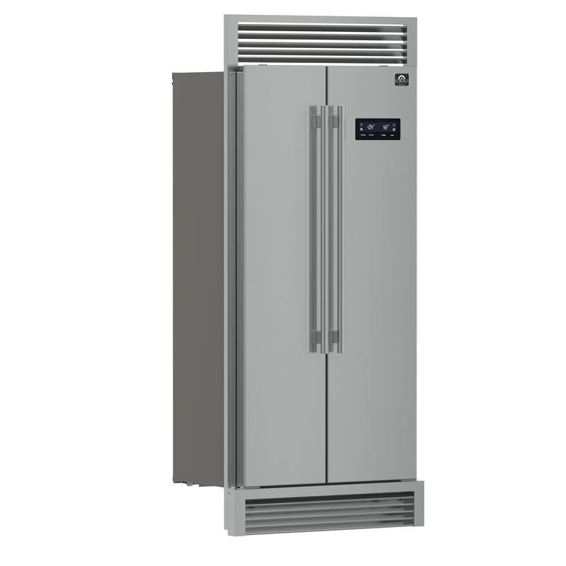 Load image into Gallery viewer, Forno Salerno 37-Inch Built-In Stainless Steel Refrigerator, 15.6 cu.ft, Decorative Grill, ENERGY STAR Certified
