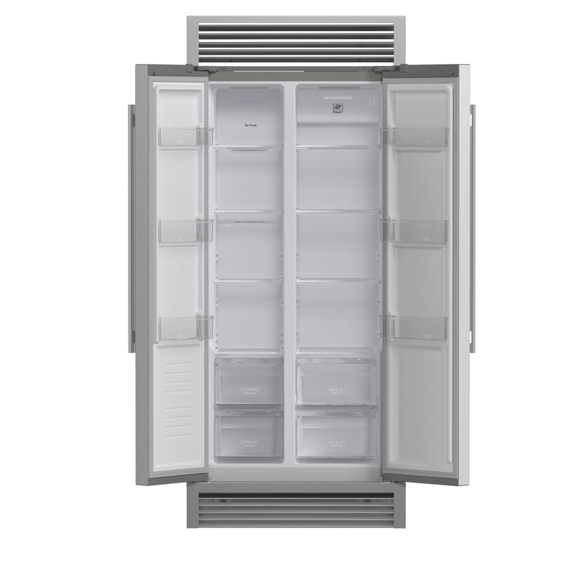 Load image into Gallery viewer, Forno Salerno 37-Inch Built-In Stainless Steel Refrigerator, 15.6 cu.ft, Decorative Grill, ENERGY STAR Certified
