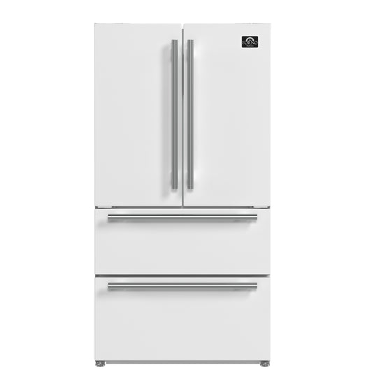 Forno Moena Espresso 36-Inch White French Door Refrigerator, 19.2 Cu. Ft., Frost-Free, Automatic Ice Maker, ENERGY STAR Certified