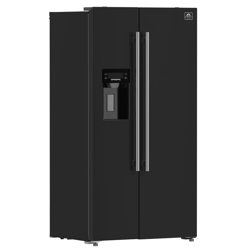 Load image into Gallery viewer, Forno Salerno Espresso 36-Inch Black Side-by-Side Refrigerator, 20 Cu. Ft., Frost-Free, Ice &amp; Water Dispenser, ENERGY STAR Certified
