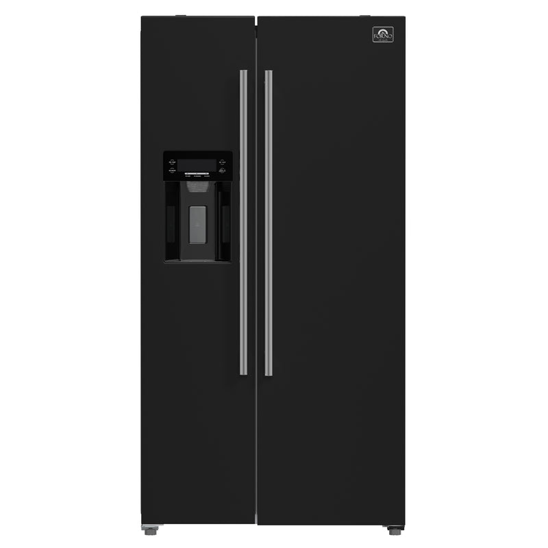 Load image into Gallery viewer, Forno Salerno Espresso 36-Inch Black Side-by-Side Refrigerator, 20 Cu. Ft., Frost-Free, Ice &amp; Water Dispenser, ENERGY STAR Certified

