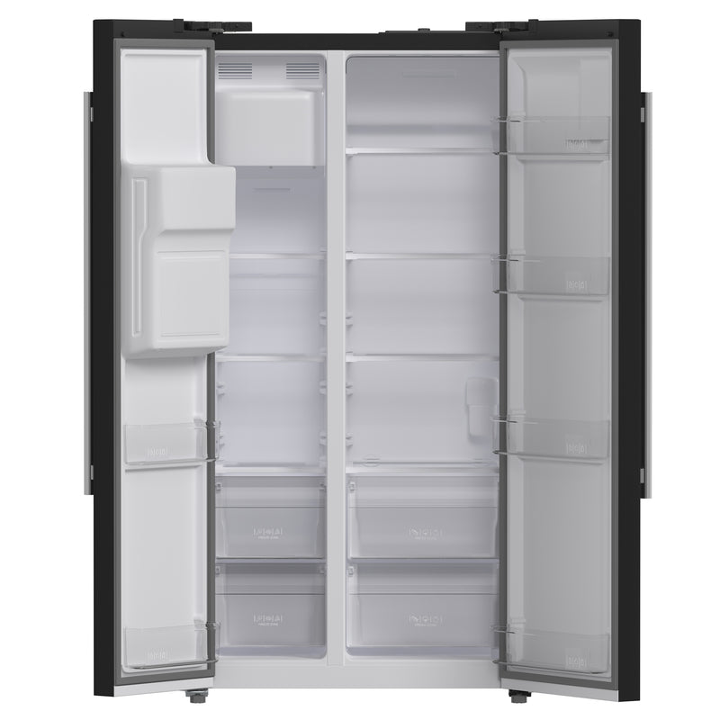 Load image into Gallery viewer, Forno Salerno Espresso 36-Inch Black Side-by-Side Refrigerator, 20 Cu. Ft., Frost-Free, Ice &amp; Water Dispenser, ENERGY STAR Certified

