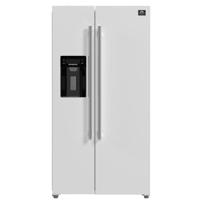 Load image into Gallery viewer, Forno Salerno Espresso 36-Inch White Side-by-Side Refrigerator, 20 Cu. Ft., Frost-Free, Ice &amp; Water Dispenser, ENERGY STAR Certified
