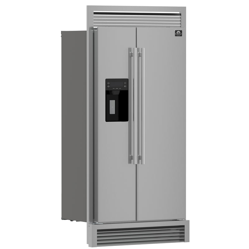 Load image into Gallery viewer, Forno Salerno 40-Inch Built-In Stainless Steel Refrigerator, 20 cu.ft, Decorative Grill, ENERGY STAR Certified
