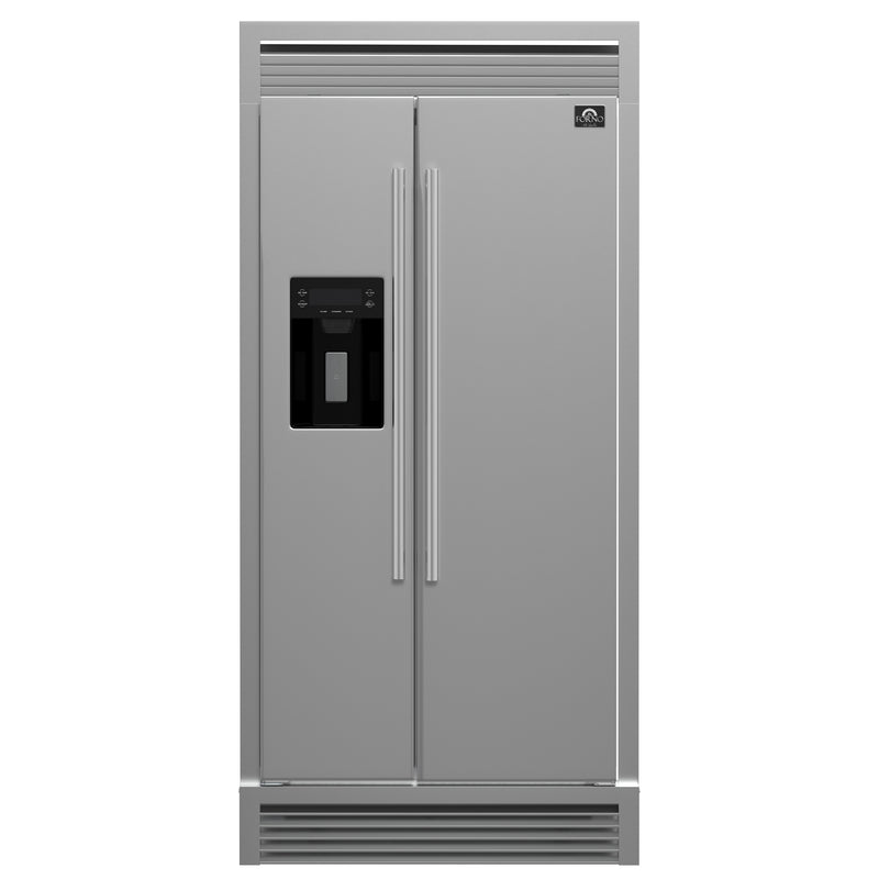Load image into Gallery viewer, Forno Salerno 40-Inch Built-In Stainless Steel Refrigerator, 20 cu.ft, Decorative Grill, ENERGY STAR Certified
