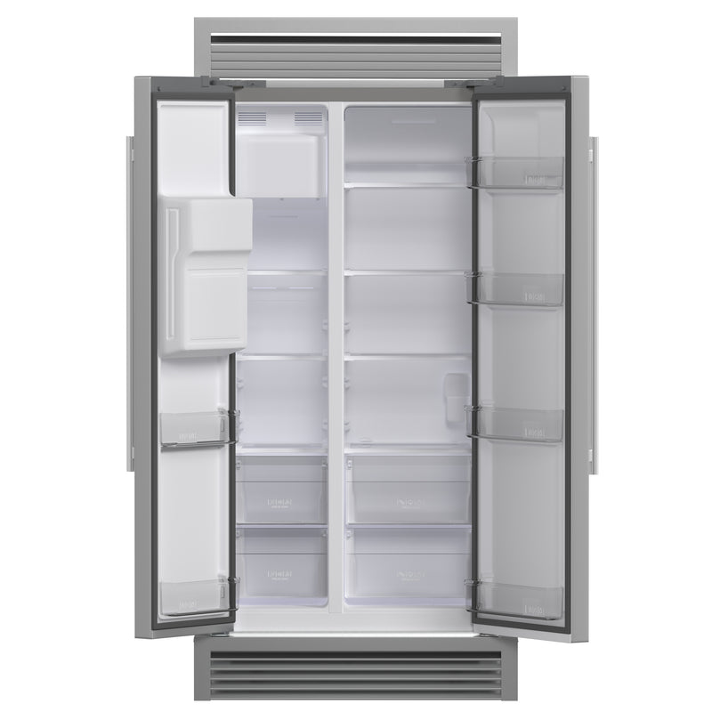 Load image into Gallery viewer, Forno Salerno 40-Inch Built-In Stainless Steel Refrigerator, 20 cu.ft, Decorative Grill, ENERGY STAR Certified

