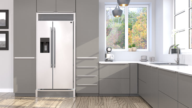Load image into Gallery viewer, Forno Salerno 40-Inch Built-In Stainless Steel Refrigerator, 20 cu.ft, Decorative Grill, ENERGY STAR Certified
