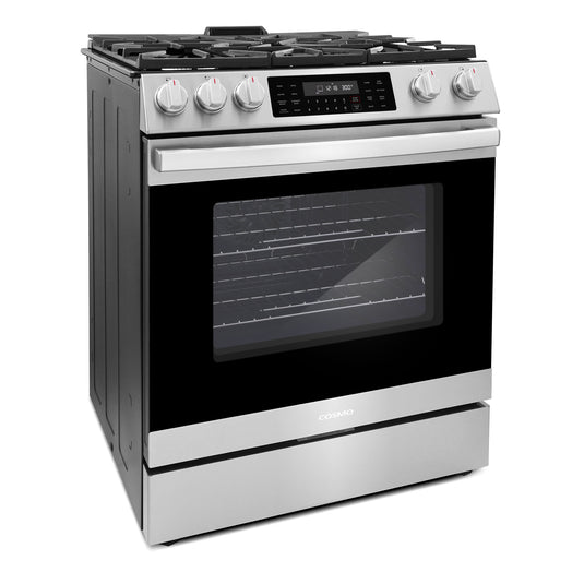 Cosmo Professional Style 30 inch, Stainless Steel Slide-In Gas Range with Self Clean Air Fry Oven - COS-GRC305KTD