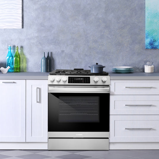 Cosmo Professional Style 30 inch, Stainless Steel Slide-In Gas Range with Self Clean Air Fry Oven - COS-GRC305KTD