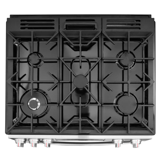 Cosmo Professional Style 30 inch, Stainless Steel Slide-In Gas Range with Self Clean Air Fry Oven - COS-GRC305KTD