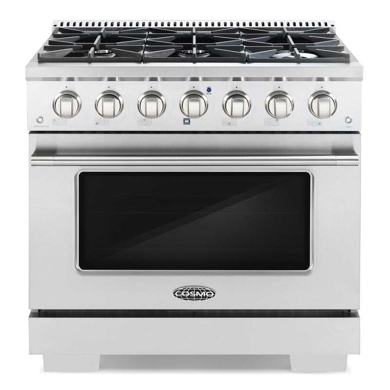 Load image into Gallery viewer, Cosmo Commercial-Style 36 inch, Stainless Steel Gas Range - COS-GRP366
