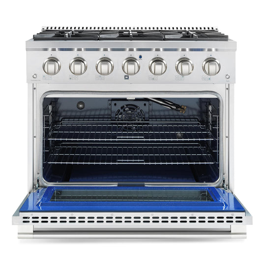 Cosmo Commercial-Style 36 inch, Stainless Steel Gas Range - COS-GRP366