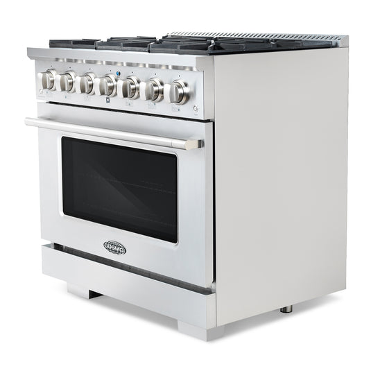 Cosmo Commercial-Style 36 inch, Stainless Steel Gas Range - COS-GRP366