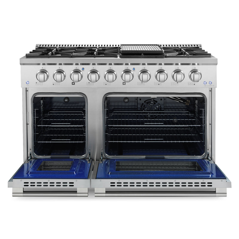 Load image into Gallery viewer, Cosmo Commercial-Style 48 inch, Stainless Steel Double Oven Gas Range - COS-GRP486G
