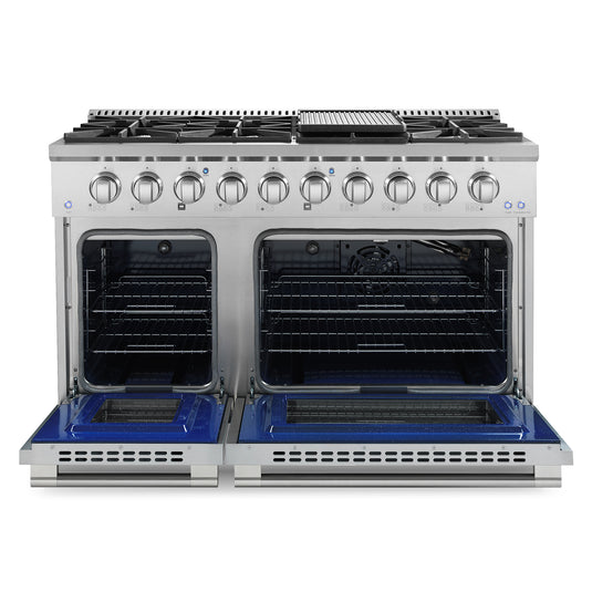 Cosmo Commercial-Style 48 inch, Stainless Steel Double Oven Gas Range - COS-GRP486G