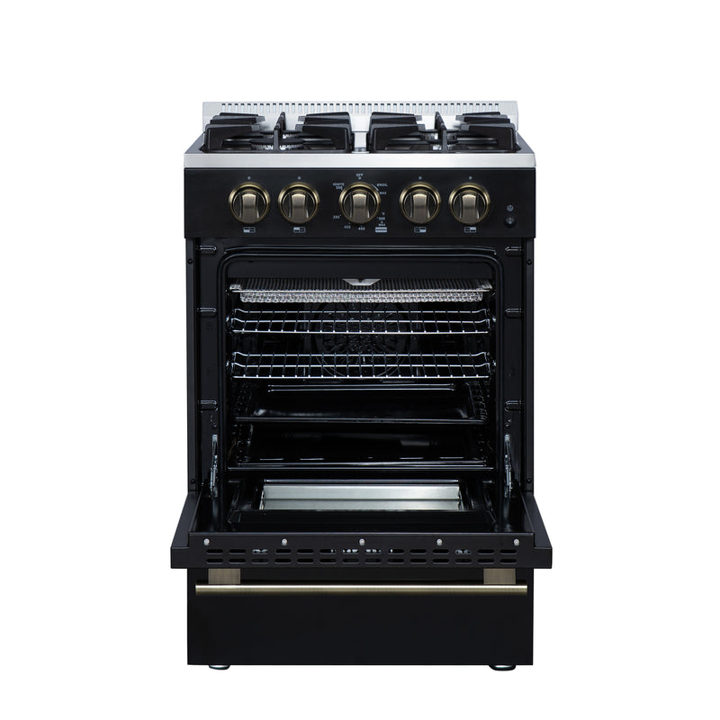 Load image into Gallery viewer, Forno Breno 24 Inch, Black Freestanding Gas Range - FFSGS6272-24BLK
