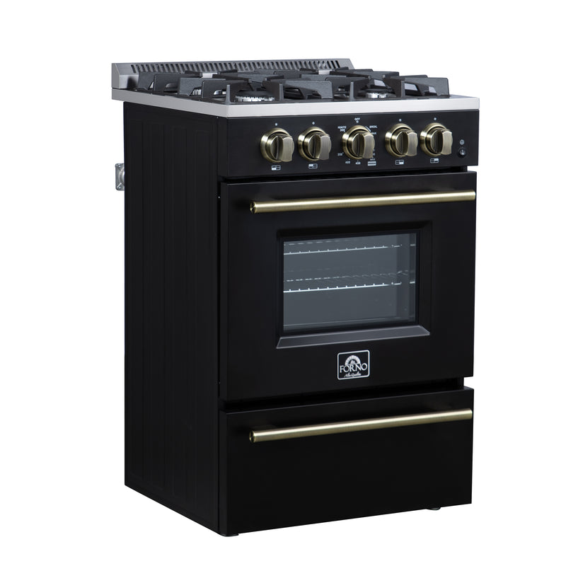 Load image into Gallery viewer, Forno Breno 24 Inch, Black Freestanding Gas Range - FFSGS6272-24BLK
