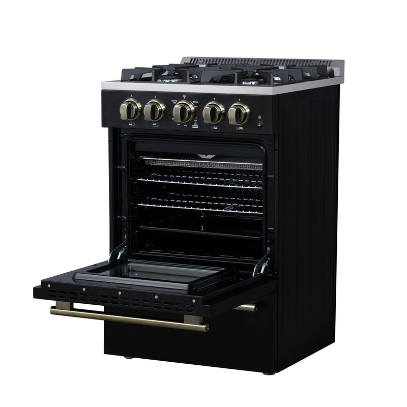 Load image into Gallery viewer, Forno Breno 24 Inch, Black Freestanding Gas Range - FFSGS6272-24BLK
