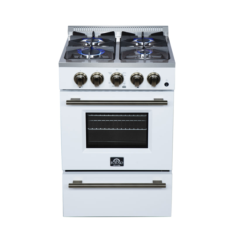 Load image into Gallery viewer, Forno Breno 24 Inch, White Freestanding Gas Range in White - FFSGS6272-24WHT
