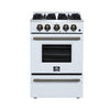 Forno Breno 24 Inch, White Freestanding Gas Range in White - FFSGS6272-24WHT