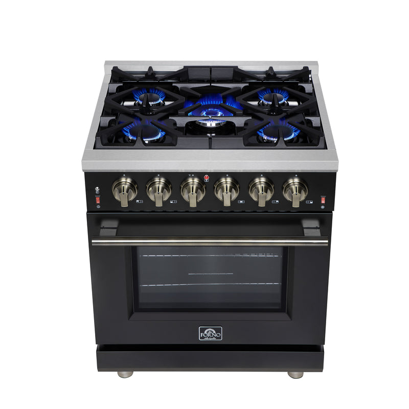 Load image into Gallery viewer, Forno Massimo 30-Inch, Black Freestanding Gas Range with 5 Burners - FFSGS6239-30BLK
