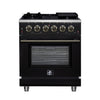 Forno Massimo 30-Inch, Black Freestanding Gas Range with 5 Burners - FFSGS6239-30BLK