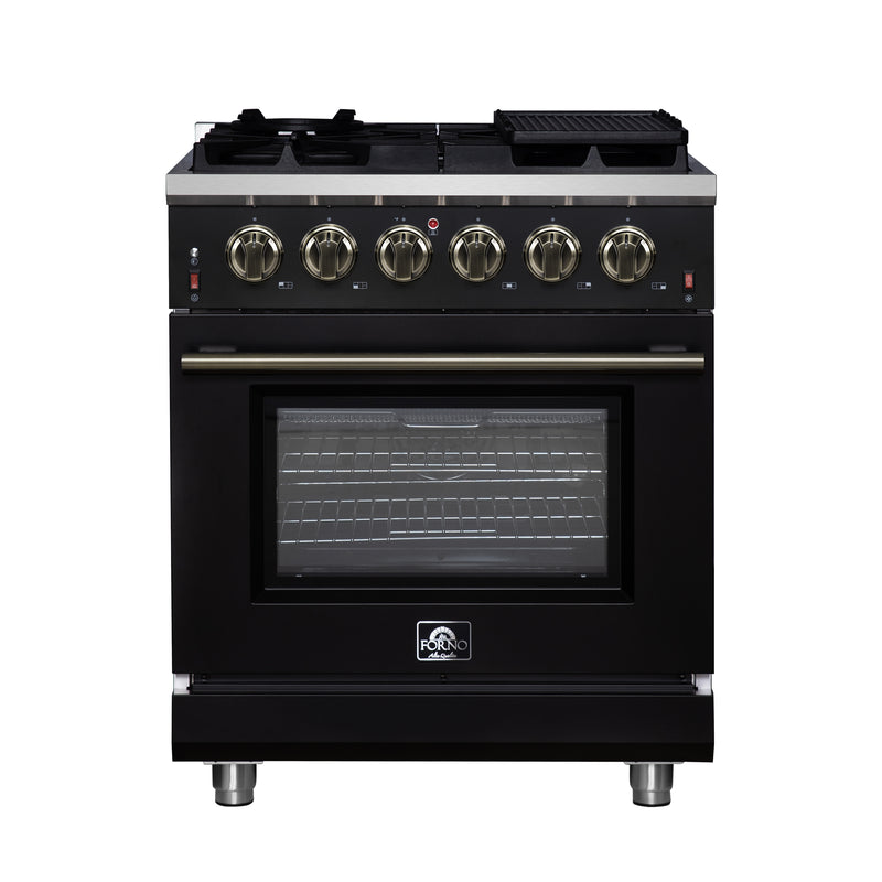 Load image into Gallery viewer, Forno Massimo 30-Inch, Black Freestanding Gas Range with 5 Burners - FFSGS6239-30BLK
