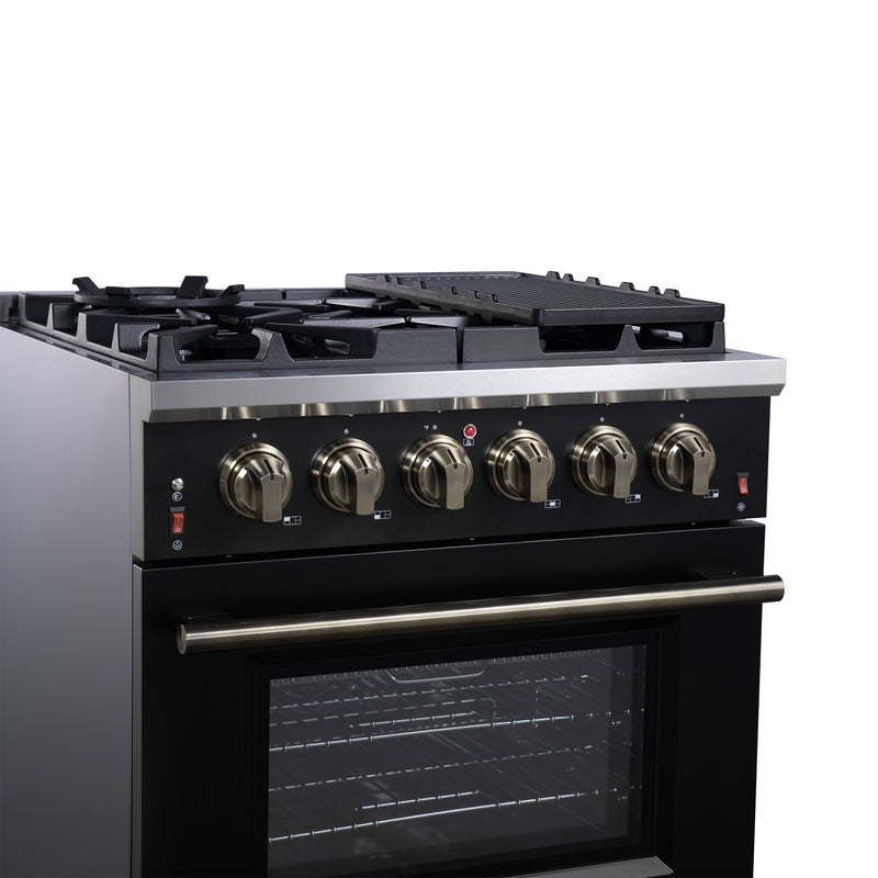 Load image into Gallery viewer, Forno Massimo 30-Inch, Black Freestanding Gas Range with 5 Burners - FFSGS6239-30BLK
