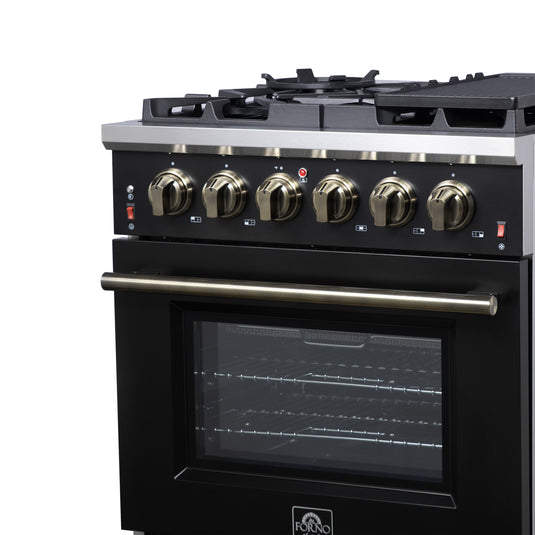 Forno Massimo 30-Inch, Black Freestanding Gas Range with 5 Burners - FFSGS6239-30BLK