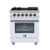Forno Massimo 30-Inch, White Freestanding Gas Range with 5 Burners - FFSGS6239-30WHT