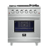 Forno Massimo 30-Inch, Stainless Steel Freestanding Gas Range with 5 Burners - FFSGS6239-30