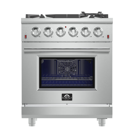 Forno Massimo 30-Inch, Stainless Steel Freestanding Gas Range with 5 Burners - FFSGS6239-30