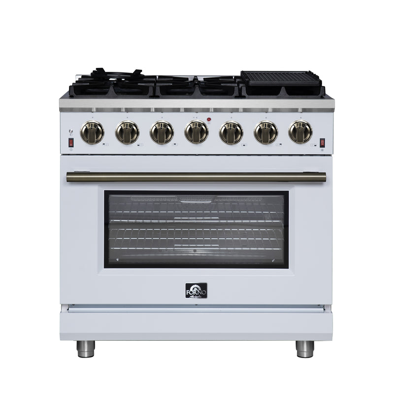 Load image into Gallery viewer, Forno Massimo 36-Inch, White Freestanding Gas Range with 6 Sealed Burners - FFSGS6239-36WHT
