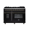 Forno Massimo 48-Inch, Black Freestanding Gas Range with 8 Burners - FFSGS6239-48BLK