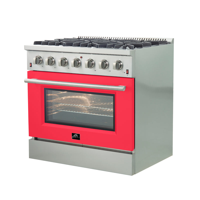 Load image into Gallery viewer, Forno Galiano 36-Inch, Red Freestanding Gas Range with 6 Burners - FFSGS6244-36RED
