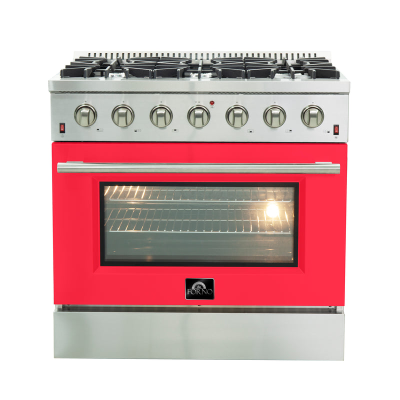 Load image into Gallery viewer, Forno Galiano 36-Inch, Red Freestanding Gas Range with 6 Burners - FFSGS6244-36RED
