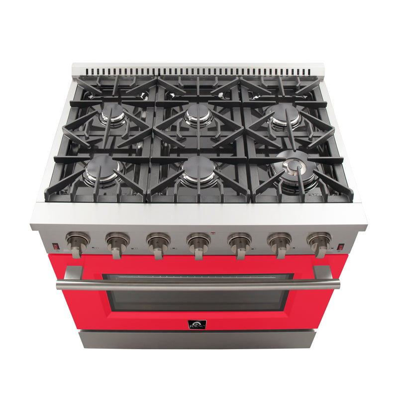 Load image into Gallery viewer, Forno Galiano 36-Inch, Red Freestanding Gas Range with 6 Burners - FFSGS6244-36RED
