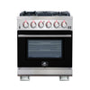 Forno Capriasca 30-Inch, Black Freestanding Gas Range with 4 Burners - FFSGS6260-30BLK