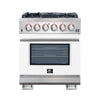 Forno Capriasca 30-Inch, White Freestanding Gas Range with 4 Burners - FFSGS6260-30WHT