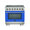Forno Capriasca 36-Inch, Stainless Steel Gas Range with 6 Brass Burners - FFSGS6260-36BLU