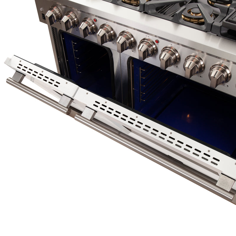 Load image into Gallery viewer, Forno Capriasca 48-inch, White Gas Range with 8 Brass Burners - FFSGS6260-48WHT
